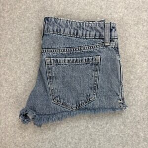 Hollister Ultra Low-Rise Mini Short Womens 6 Blue Frayed Denim Cutoffs Booty Y2K
